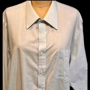 Vintage Pete Fashions blue‎ dagger collar classic button down shirt monogrammed